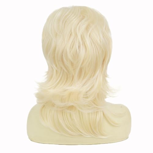 Blonde Curly Layered Shoulder Length Wig with Bangs for Women - Synthetic Cosplay & Daily Use (Variation: Blonde)
