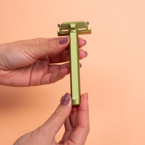 NATU Single Edge Safety Razor - Pivot Head for Men & Women, Green
