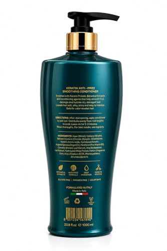 Keratin Anti-Frizz Smoothing Conditioner 33.8 oz - Sulfate & Paraben Free