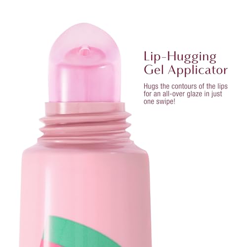 Lip Oil with Hyaluronic Acid & Vitamin E - Juicy Glossy Finish, Sheer Tint - Strawberry Vanilla