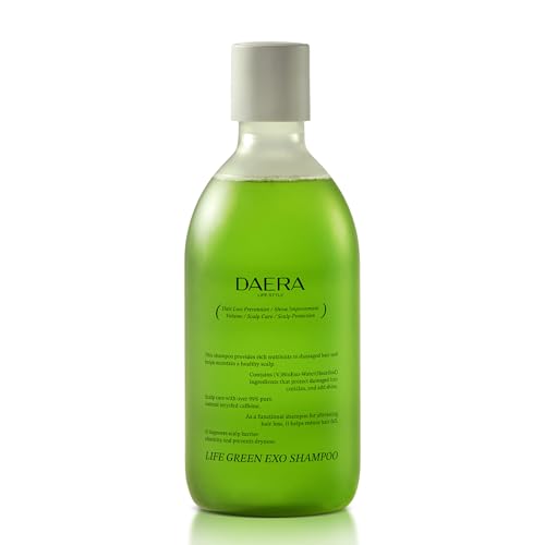 DAERA Exo Green Shampoo for Thinning Hair 10.14 Fl Oz - Volumizing, Deep Cleansing, Biotin & Caffeine