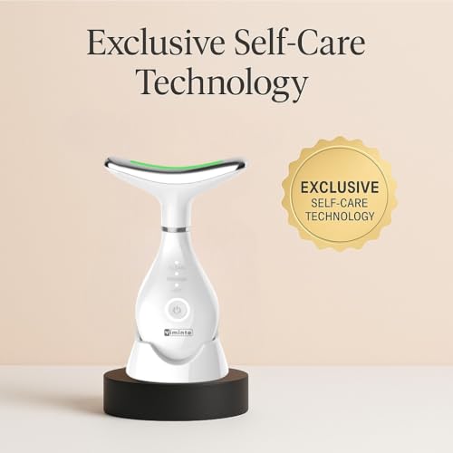 VIMINTO ¢ç 3-in-1 Face Massager ? Facial Massager Tool with Soothing Heat, Vibration, and Smart Touch ? Red, Blue & Green Light Modes for Relaxation and Radiance ? Compact & Portable - White