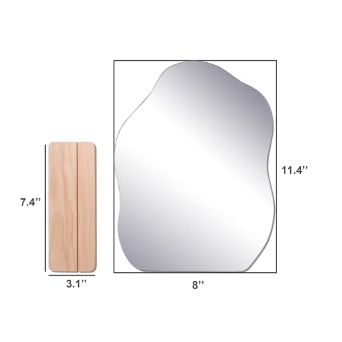 Glass Make up Mirror for Room Decor Aesthetic, Cloud Vanity Frameless Mirror for Bedroom, Office and Preppy Room Decor