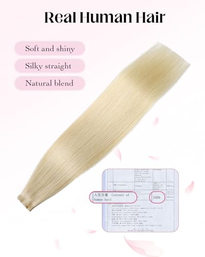Invisi Edge Tape-In Hair Extensions - Platinum Blonde, 14 Inch - 40g, Remy Human Hair