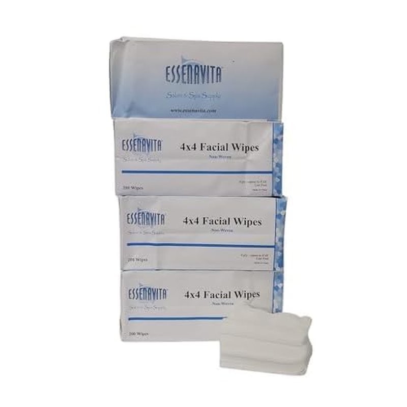 Esthetic Wipes 800 Pack ? 4x4 4-Ply Non-Woven Lint-Free Wipes, Soft Yet Strong for Salon & Spa Use
