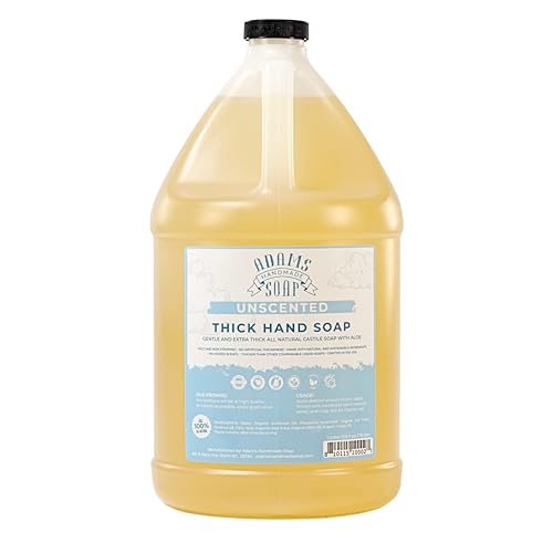Adams Handmade Organic Castile Liquid Hand Soap Refill Unscented 128 Fl Oz