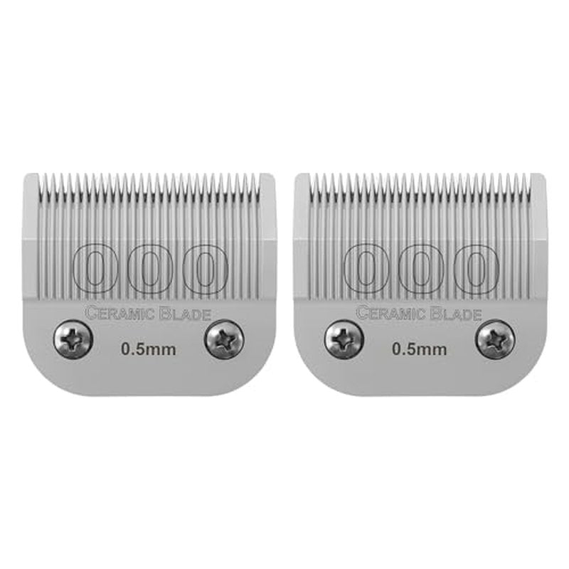 000 Detachable Replacement Ceramic Blades Set,Cut Length 1/50-Inch£¨0.5MM£©,compatible with Andis/oster Classic 76/Star-Teq/Power-Teq/A5 Clipper (2 Pack)