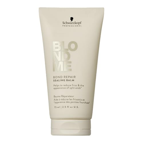 BLONDME Bond Repair Sealing Balm for Blonde Hair, 2.5 Fl Oz | Tame Split Ends & Reduce Frizz | Heat Protection | For Shiny, Smooth Blonde, Lightened, & Grey Hair