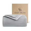 Queen Size Reversible Cooling Comforter - Silky Soft, Breathable Summer Bed Blanket, Cool Grey 90x90 with Variation: Full/Queen