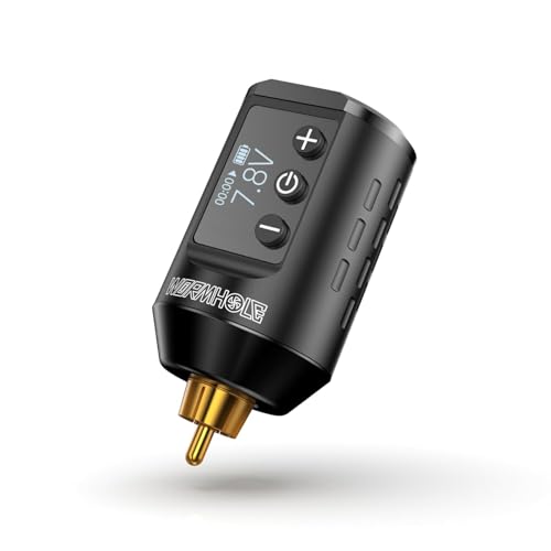 Wireless Tattoo Battery Pack - Black, Rechargeable 1500mAh Cordless Power Supply with LED Display for Rotary Tattoo Machines WB11-A