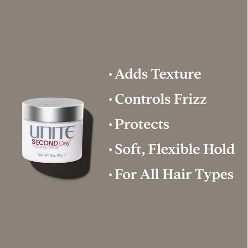 UNITE Hair ? SECOND Day ? Weightless Finishing Cream for Effortless, Lived-In Texture & Frizz Control ? UV & Thermal Protection ? 2 Oz