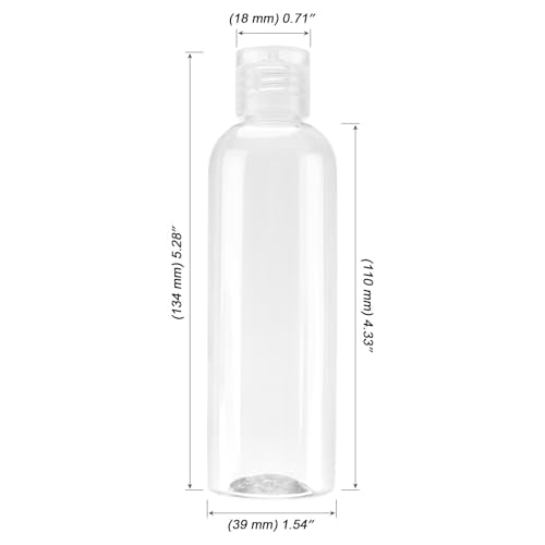 MOUYAT 50 Pack 4oz Clear Plastic Travel Bottles with Flip Cap, Refillable 120ml Containers for Toiletries & Lotion