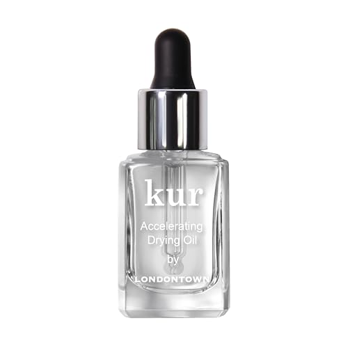 LONDONTOWN Accelerating Drying Oil, Quick Dry Polish Drying Drops with Botanical Oils & Vitamin B5, Reduces Smudges, Adds Shine & Hydration, Easy to Use for Speedy Manicures, 0.4 Fl Oz