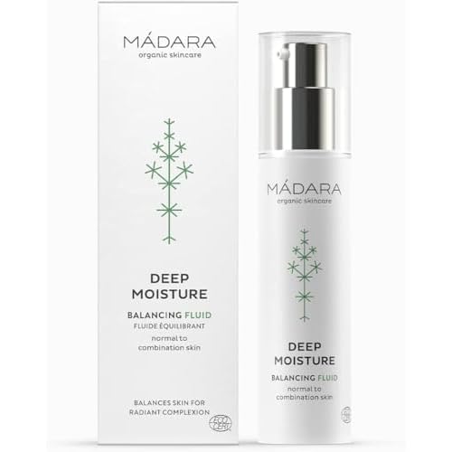 Madara Organic Skincare | Deep Moisture Fluid - 50ml, Ultra-light texture, 24-hour hydration, Balancing, Dermatologically tested, Ecocert certified, Recyclable packaging.