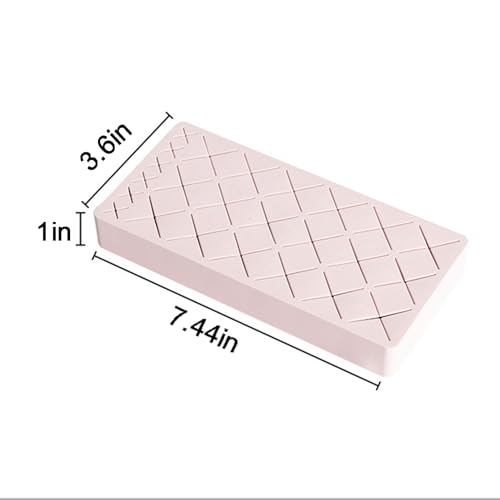 Silicone Lipstick Holder 18+6 Slots, Cosmetic Organizer Stand Square Makeup Display Case for Brush Lip Eye Stick Nail Polish Brushes Eyebrow, Premium Cosmetic Organizer-Pink