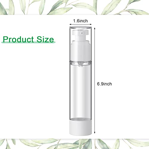 Sabary 3.4 oz Clear Airless Pump Bottles Refillable Cosmetic Dispenser Travel Size