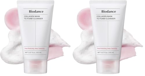 BIODANCE Collagen Mask & Foam Cleanser 2-in-1 Pack of 2 - Gentle Pore & Hydrating Face Wash for Sensitive Skin