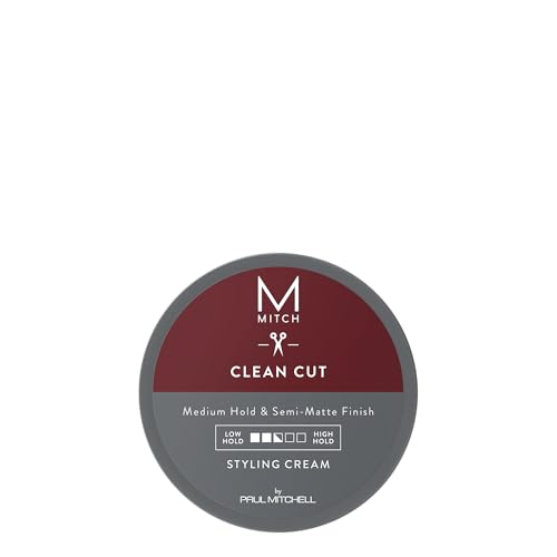 MITCH by Paul Mitchell Clean Cut Styling Cream 3 oz - Medium Hold, Semi-Matte Finish, All Hair Types, Short to Medium Hair, Pack of 1