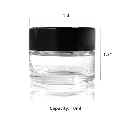 70 Pack Glass Sample Jars with Lids - 10ml Cosmetic & Skincare Containers