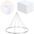 Breling 24in / 60W x 240L White Ceiling Drapes, Pack of 6 for Weddings & Events