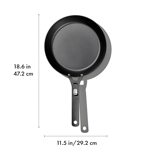 OXO 10-Inch Pre-Seasoned Carbon Steel Frying Pan Skillet with Detachable Handle