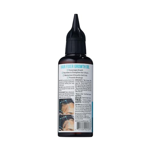 KISS Colors & Care Organic Hair Fixer Growth Oil, Natural Oils for Stronger Follicles, Reduced Breakage & Frizz, Moisture Retention & Split End Protection, 133mL (4.5 fl. oz.) (Pack of 2)