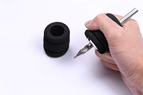 BISIBITA2 20 Pack Tattoo Foam Grip Covers for 1-Inch Tubes Black - Comfort & Vibration Reduction