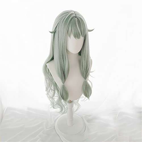 Adult Wavy Wig with Bangs for Halloween and Parties - Green