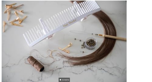 Hair Extension Holder White - Professional 13 Inch Wide for Wefts & Bundles