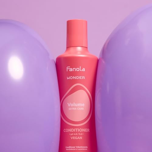 Fanola Wonder Volumizing Conditioner for Fine Thin Hair - Detangling Hair Conditioner for Women & Men - Lightweight Vegan Formula - Brightens & Softens Strands (350 ml)