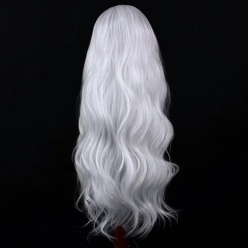 White Long Body Wave Synthetic Lace Front Wig for Women - Heat-Resistant