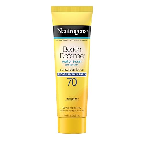 Neutrogena Beach Defense SPF 70 Sunscreen Lotion, 1 oz (Pack of 48) – Face & Body, Hawaii Reef Act 104