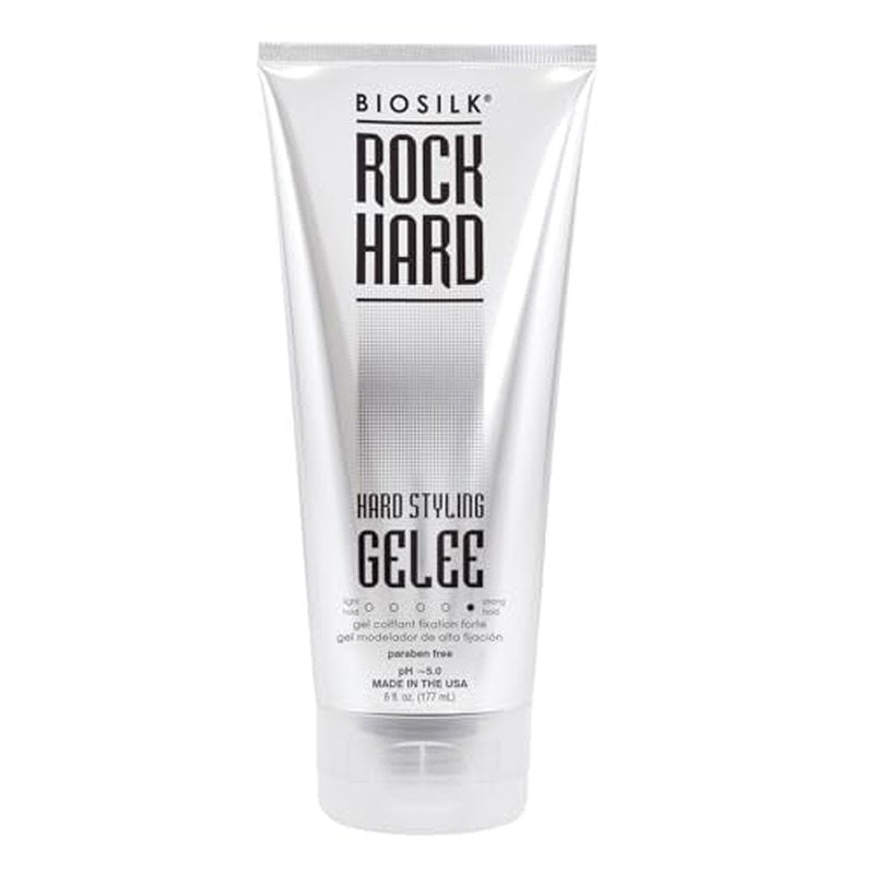 BioSilk Rock Hard Gel, Firm-Hold Hair Gel for Long-Lasting Styles, Shapes, Defines & Adds Shine, Sulfate-Free, Paraben-Free, Cruelty-Free, 6?Oz