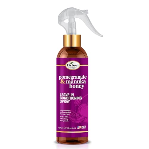 Difeel Pomegranate & Manuka Honey Leave-in Conditioning Spray 8 oz. - Leave in Conditioner for Dry, Damaged Hair, Strengthens, Adds Moisture and Stimulates Growth