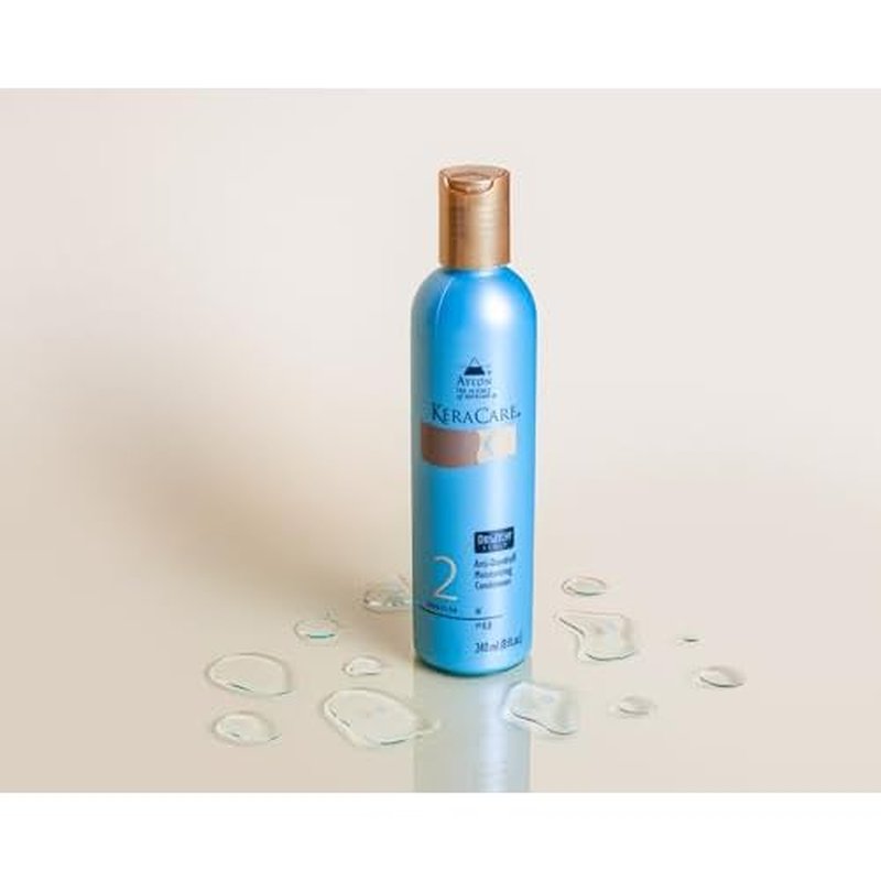 KeraCare Dry & Itchy Moisturizing Conditioner 8 oz - With Flax Seed Extract, Coconut Oil and Aloe Leaf Juice - Effective Against Dandruff, Seborrheic Dermatitis and Seborrhea