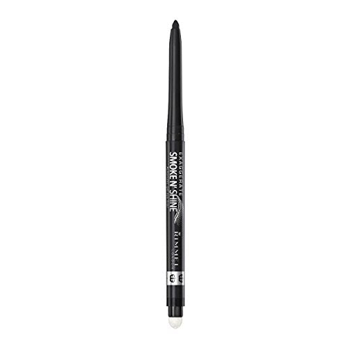 Rimmel London Exaggerate Smoke n' Shine Eye Definer Eyeliner, Long-Wearing, Gel Formula, Flake-Free, 001, Little Black Smokey, 0.01oz (Pack of 2)