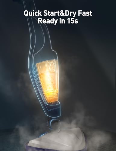 Aspiron 12-in-1 Steam Mop with Aquamarine Variation, 1500W Handheld Steam Cleaner