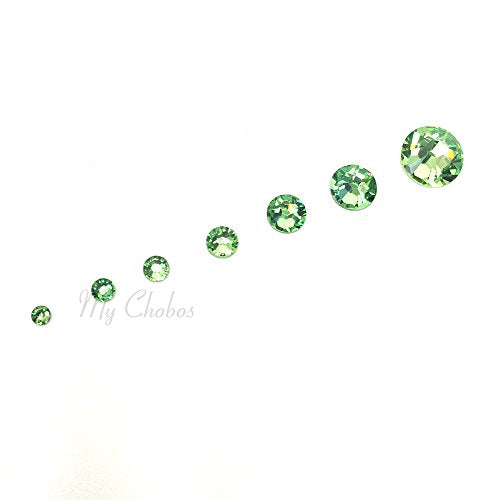 144 pcs Peridot Swarovski Crystal Flatbacks Assorted Sizes for Crafts & Jewelry