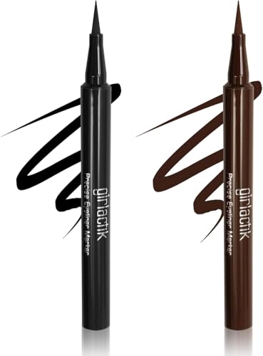 Long-Lasting Black Liquid Eye Liner - Precise Fine Tip Makeup Pen