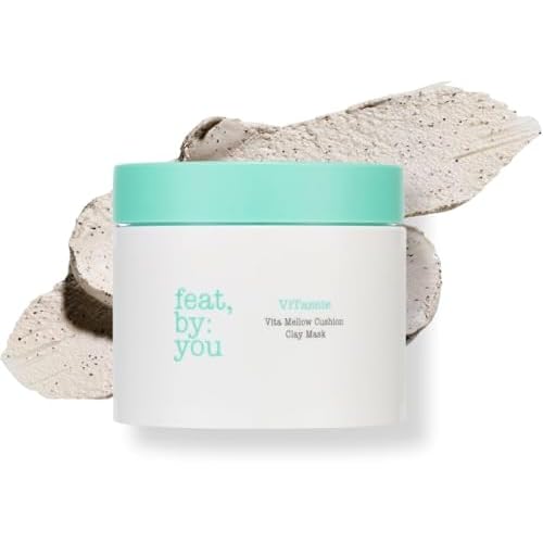 Feat By You ViTassie Vita Mellow Cushion Clay Mask for Face - (4.56 fl.oz) Korean Face Mask with Bentonite & Kaolin for Blackheads, Pores & Sebum Control, Gentle Exfoliation, Vegan, Cruelty-Free