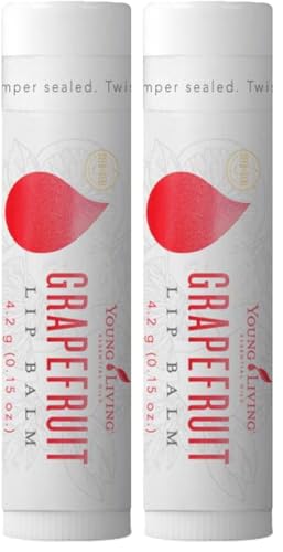 Grapefruit Lip Balm Pack of 2 - Moisturizing Vegan Lip Care with Coconut & Jojoba Oils