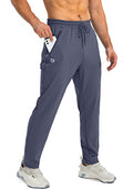 G Gradual Men's Sweatpants with 3 Zipper Pockets – Large Dusty Blue Joggers