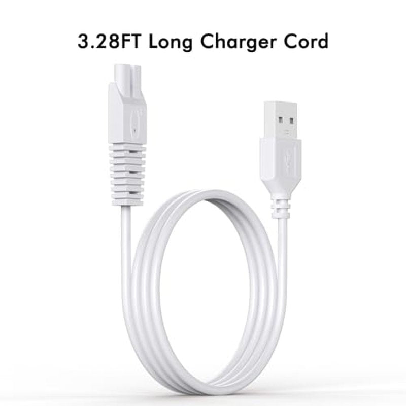 2 Pack USB Charging Cable for Remington Electric Shaver Model WDF5030A, WDF4816NA, WDF4821US, WDF4825 Only? Women¡¯s Electric Shaver & Trimmer Replacement Charger Cord, White