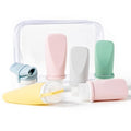 Travel Silicone Bottles - Leak-Proof TSA Approved 6-Pack, 2oz - Blue, Yellow, Pink, Green, Gray