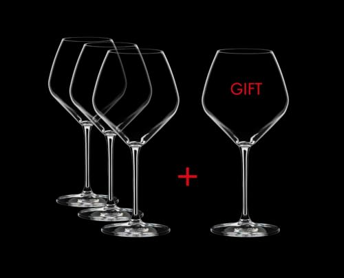 Riedel Extreme Pinot Noir Wine Glasses Set of 4 – Crystal Red Wine Glasses for Elegant Tasting