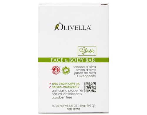 Olive Oil Bar Soap for Face & Body - Moisturizing Natural Skincare - 5 Pack