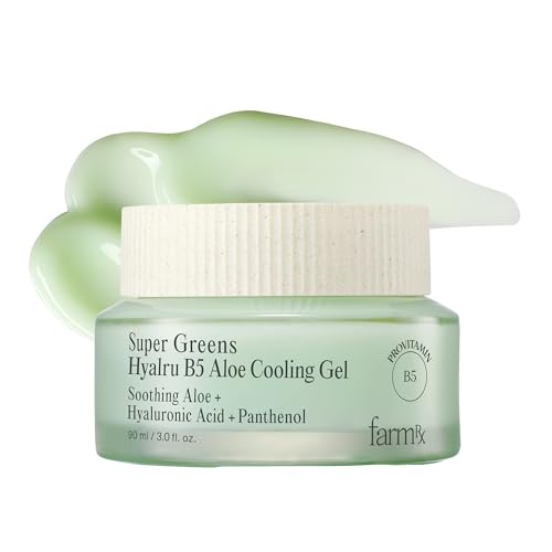 Farm Rx Super Greens Hyalru B5 Aloe Cooling Gel Cream - Soothing Hydrating Moisturizer, Vegan, 3 fl oz