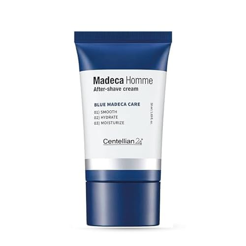 CENTELLIAN 24 Homme Aftershave Cream (1.7fl oz) - Soothing, Moisturizing & Cooling Post Shave Gel Balm. Korean Skin Care Sensitive Skin. TECA, Centella Asiatica CICA, Peppermint & Heartleaf