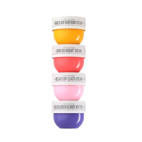 Sol de Janeiro Body Boldly Body Cream Discovery Set | Trial Size Body Creams | Gift Set | Set of 4 - 25mL | Bum Bum, Bom Dia, Beija Flor, Delicia Drench | Amazon Exclusive