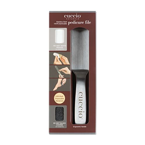 Cuccio Professional Stainless Steel Pedicure File with Artisan Shea Intense Hydrating Lotion 8oz, 2 Piece Set